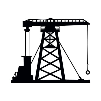 A silhouette of a crane on a white background vector