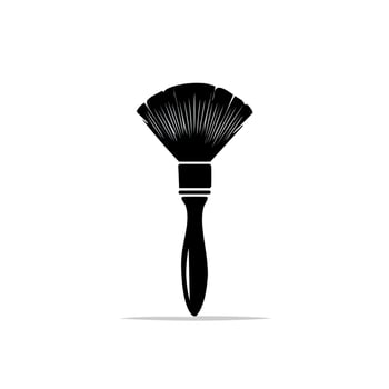 A black and white brush for Makeup icon on a white background vector