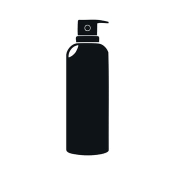 A black spray bottle on a white background vector