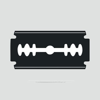 A razor blade icon on a gray background vector