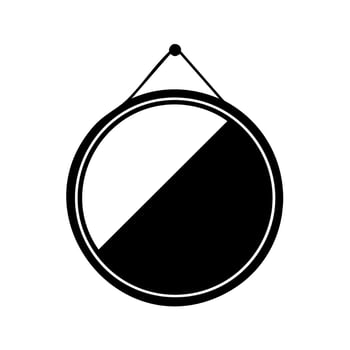 A black and white circular sign with a white background vector