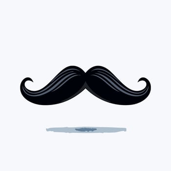 A black mustache on a white background vector