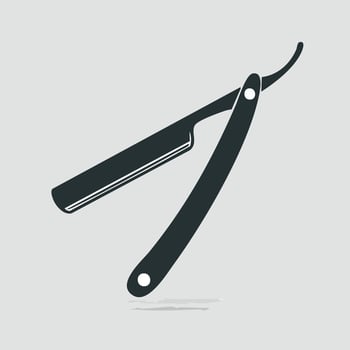 A black and white illustration of a razor vector