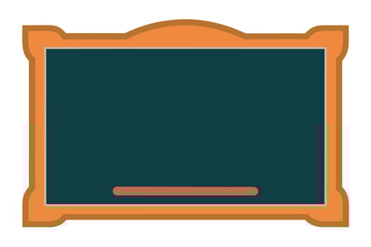 Elegant Wooden Framed Chalkboard with a Rustic, Empty Slate for Message, Announcement, or Menu in a Vintage Setting vector