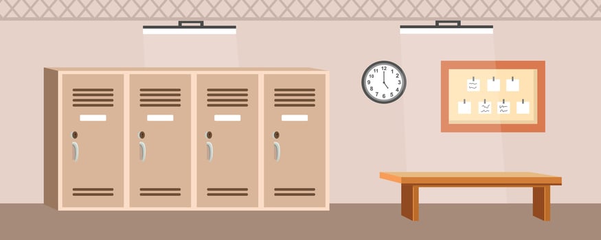 School lockers and classroom setup vector