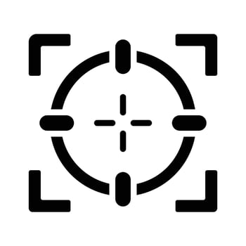 A modern glyph icon of accurate gun aim vector