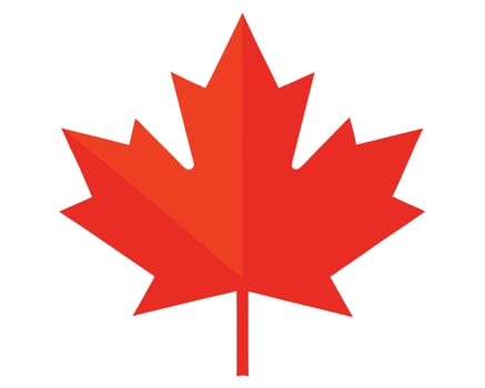 Vibrant Red Canadian Maple Leaf Symbol, Isolated on White Background, Evoking Feelings of Patriotism and Nature vector