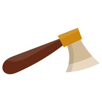 Axe for chopping firewood, axe drawing, hiking equipment, wood cutting equipment, for camping vector