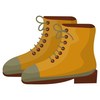Hiking shoes, hiking equipment, camping vector