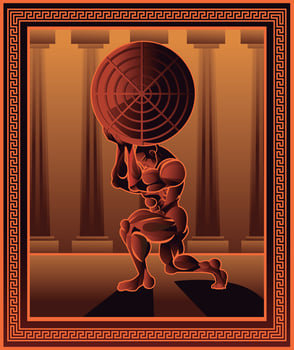 atlas holding the globe vector