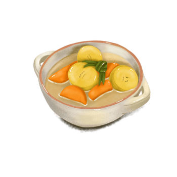 Indonesian kolak dessert with banana and sweet potato in coconut milk png