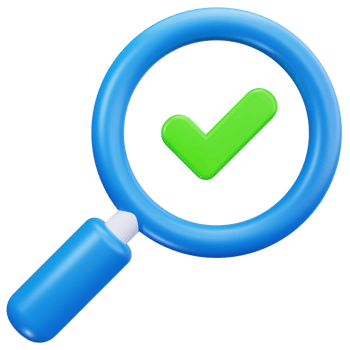 3D Icon Search Verified Found Success png