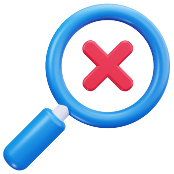 3D Icon Search Error Result Failed png