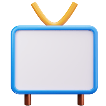3D Icon Retro Television Screen Broadcast png