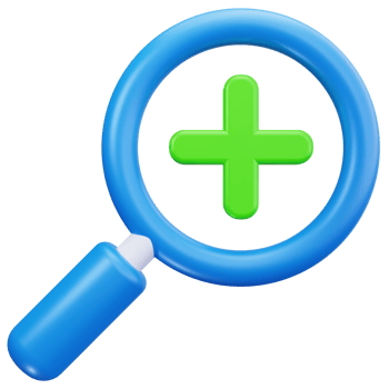 3D Icon Zoom In Magnifying Glass png