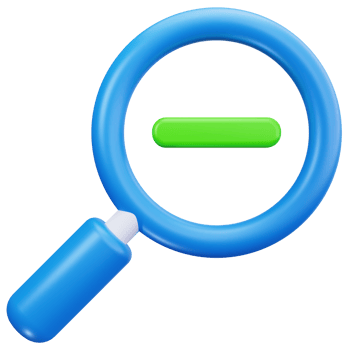 3D Icon Zoom Out Magnifying Glass png