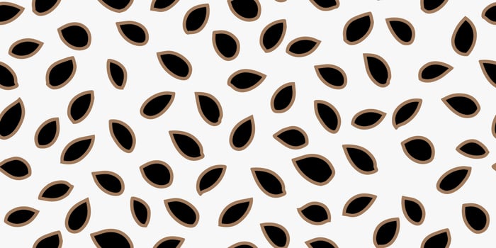 Seamless pattern featuring black abstract drops with brown outlines on a light background. Organic shapes, modern design is ideal for textiles, branding, wallpapers, packaging, digital prints. vector
