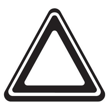 Simple minimalist black and white warning triangle graphic design for various creative projects. vector