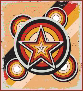 Grunge Starburst Retro Illustration vector