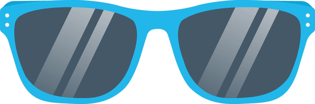 Blue Sunglasses Flat Illustration. Clean Icon Design Element on Isolated White Background vector