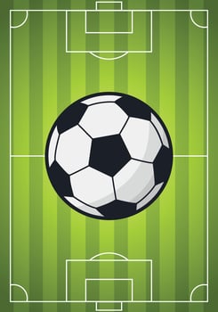 Soccer with green grass and ball vector