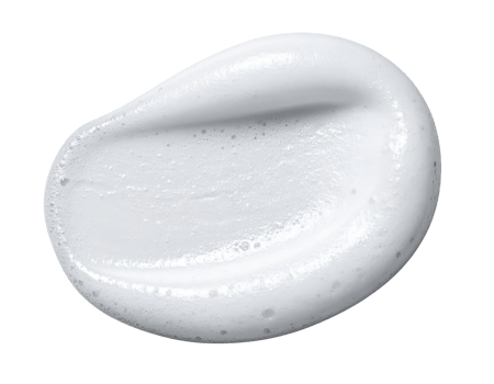 Blob of smooth white foamy cream texture on isolated white background png