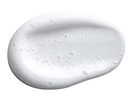 Teardrop-shaped white foamy cream texture blob with bubbles on isolated white background png