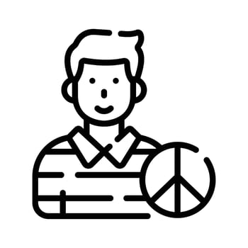 Visually appealing outline icon of peace activist vector