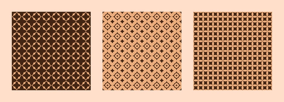 Geometric abstract seamless pattern collection. Primitive background print set for paper, textile and fabric. illustration for decor and design. vector