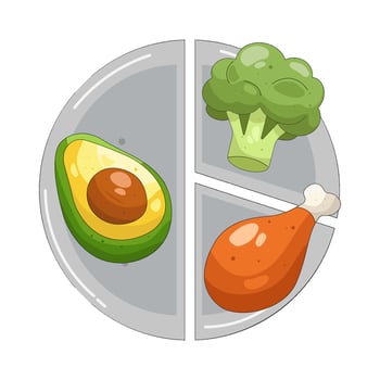 Illustration of Healthy Balanced Meal on Plate vector