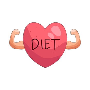 Illustration of Heart with Muscles Symbolizing Diet and Health vector