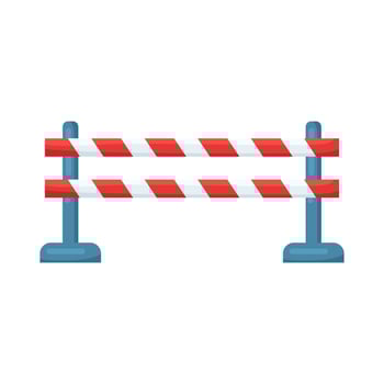 Red and White Striped Road Barrier Illustration vector