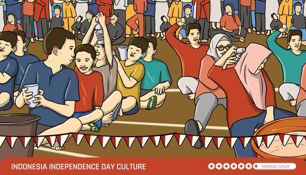 Independence Day celebration in Indonesia vector