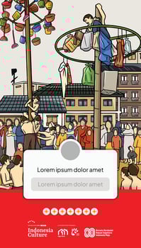 People celebrating Indonesian cultural festival vector