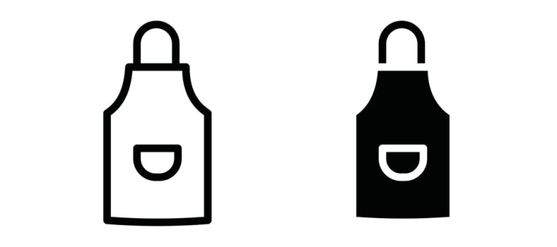 Apron icon in black color for website or app. vector