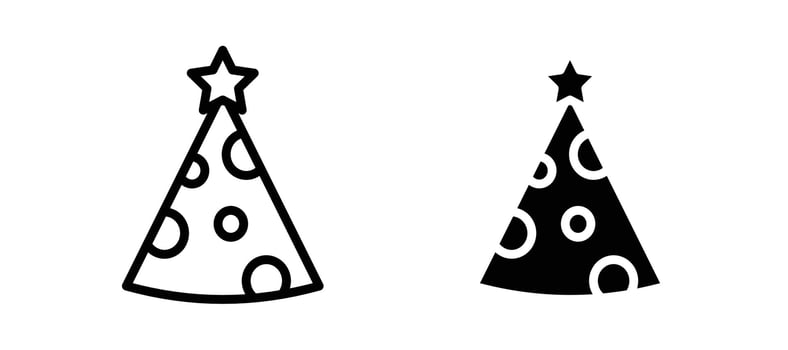 Birthday hat icon in black color for website or app. vector