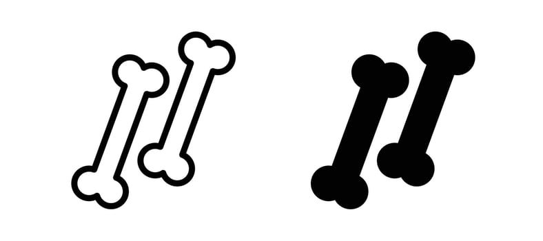Bones icon in black color for website or app. vector
