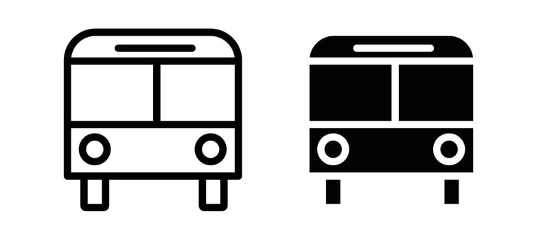 Bus icon in black color for website or app. vector