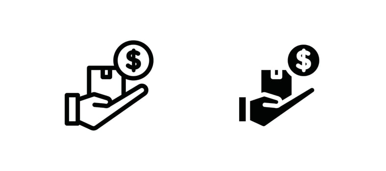 Cash on delivery icon in black color for website or app. vector