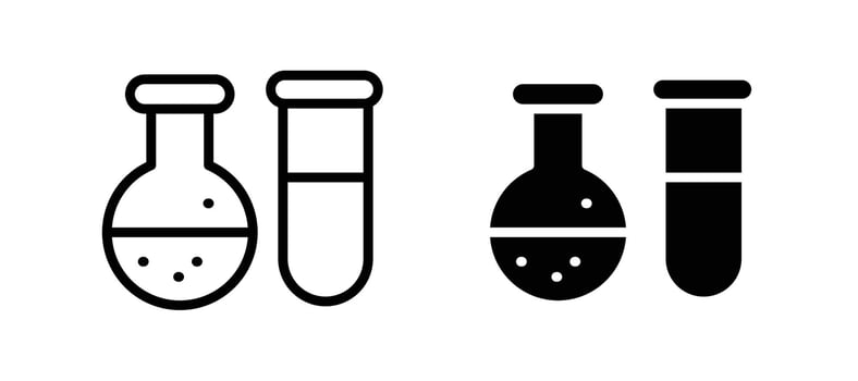 Chemistry icon in black color for website or app. vector