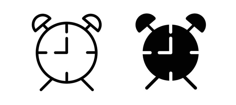 Clock icon in black color for website or app. vector