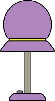 Purple table lamp with dome shade illustration vector