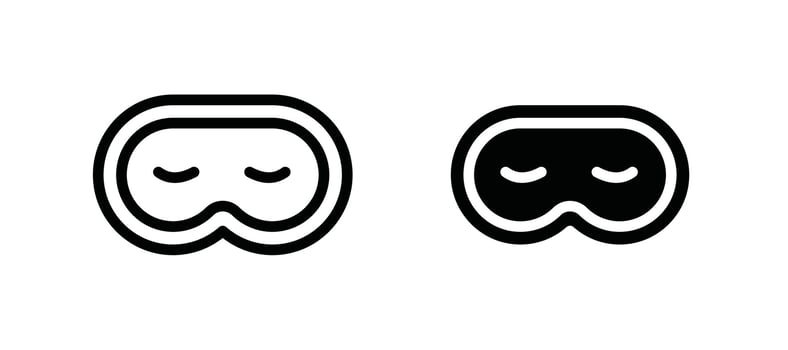 Eye mask icon in black color for website or app. vector