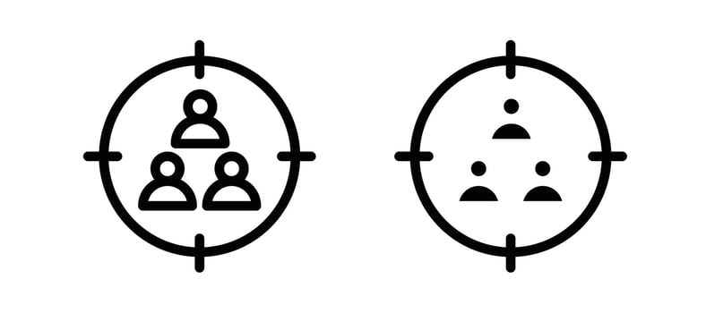 Focus group icon in black color for website or app. vector