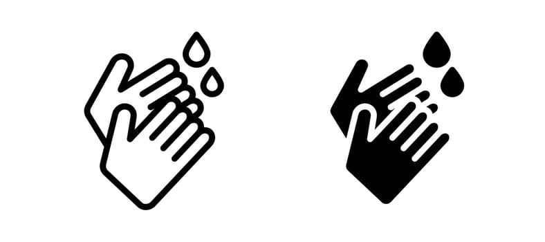 Handwashing icon in black color for website or app. vector