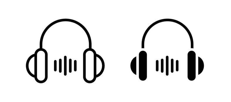 Headphone icon in black color for website or app. vector