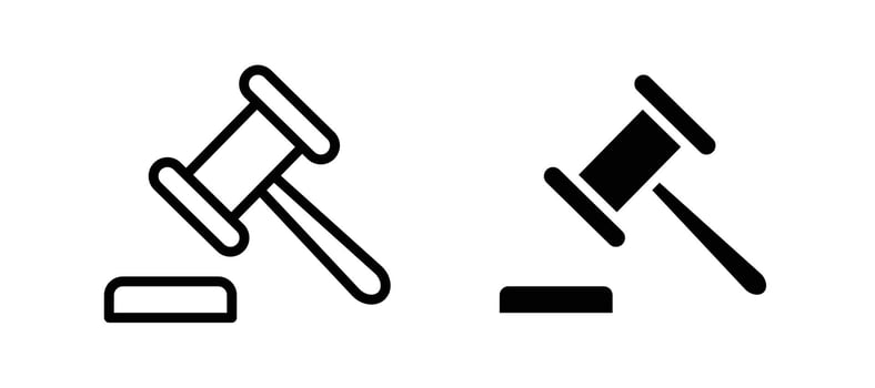 Law icon in black color for website or app. vector