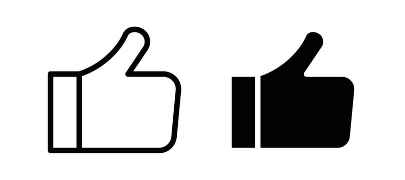 Like icon in black color for website or app. vector