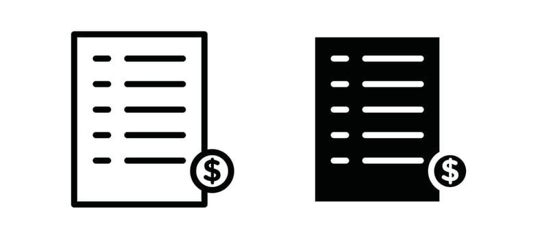 Payroll icon in black color for website or app. vector