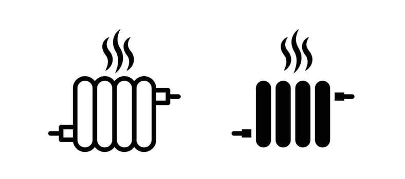 Radiator icon in black color for website or app. vector